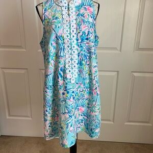 Lilly Pulitzer Jane shift Sleeveless Floral Dress with Button Detail